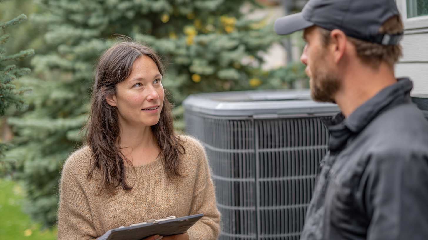 Homeowner consulting with Simon Air HVAC technician